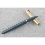 Vintage Parker 51 Grey fountain pen with rolled Gold cap