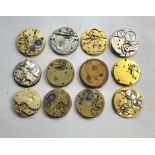 Collection of 12 antique pocket movements