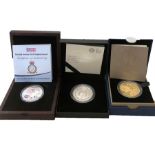 3 Boxed silver proof collectors coins, boxed with certificates