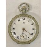 Vintage gents Omega pocket watch hand-wind with base-metal case, code on case - 7523270 code on move