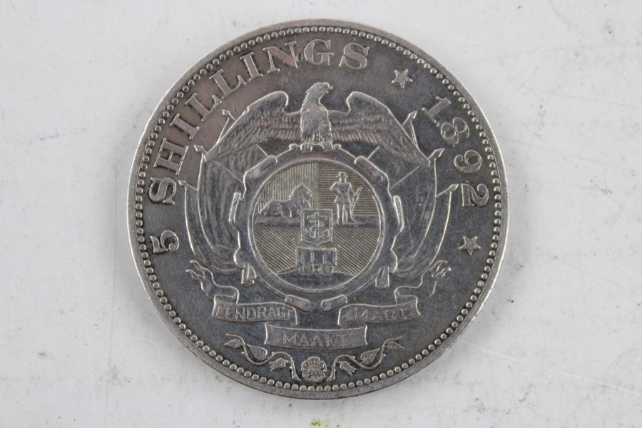 1892 South African 5 Shillings Silver Coin (29g)