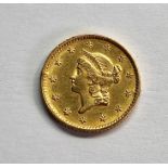 1853 united states America gold 1 dollar