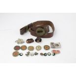 20 Assorted vintage boys brigade and boy scouts badges and accessories inc belt, patches, belt buckl