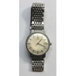 Vintage Gents stainless steel Omega Seamaster automatic wristwatch and strap the watch winds and ti