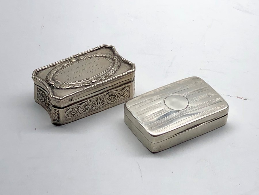 2 silver snuff boxes continental silver hallmarks and Birmingham silver hallmarks - Image 3 of 5