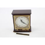 Vintage Elliot mantle clock Hand-Wind working order but no warranty given w/ Mahogany case, silvere