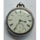Antique silver Fusee pocket watch E.J.Hollins London the watch ticks but stops overall clean watch