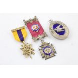 3 Vintage Hallmarked Silver Masonic / R.A.O.B Medals / Jewels Inc. West Yorkshire Items are in vinta