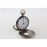 Vintage gents J.W Benson London 925 silver half hunter pocket watch code on case- 644249 code on mov