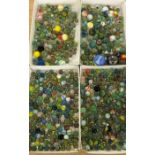 4 trays of vintage marbles