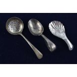 3 x Vintage hallmarked 925 silver sugar sifter and caddy spoons (43g) including London and Birmingha