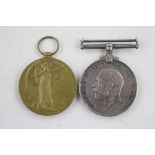 WW1 Medal pair with original ribbons named 13-17951 Private F Jennings