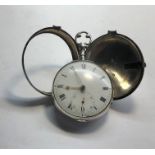 Antique silver pair cased verge pocket watch by Jn Hatton London