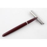 Vintage Parker 51 Burgundy fouintain pen with brushed steel cap
