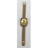 9ct gold Gents Tissot Seastar seven automatic wristwatch with 9ct gold strap total weight 49g