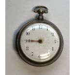 Antique silver pair case verge pocket watch by G Plummer London