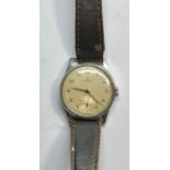 Vintage Gents stainless steel Omega wristwatch the watch winds and ticks no warranty given measures