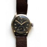 Fine very Rare WW2 military Grana dirty dozen wristwatch subsidiary dial stainless case stamped W.W.