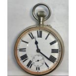 Goliath pocket watch not ticking no warranty given in good overall condition measures approx 65 mm d