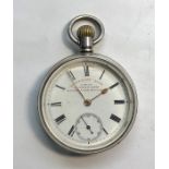 Silver waltham Hillside advertising sunlight soap pocket watch ticks and stops but no warranty giv