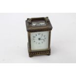 Antique Spencer & Ltd Co Madras coloimal heavy brass carriage clock Key-Wind in working order no war