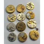 Collection of 12 antique pocket movements