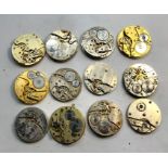 Collection of 12 antique pocket movements