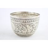 Antique hallmarked 1887 London silver ornate drinking cup (73g) Dimensions - 8cm(w) x 6.5cm(h)