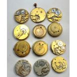 Collection of 12 antique pocket movements