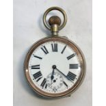 Goliath pocket watch not ticking no warranty given in good overall condition measures approx 65 mm d