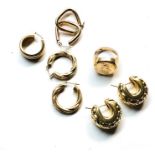 Selection of 9ct gold jewellery total weight 21g