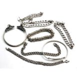 Selection of silver jewellery includes links of London bracelet total weight 170g