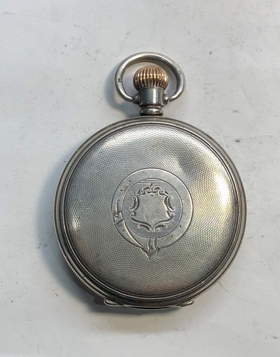 Silver Coventry Astral full hunter pocket watch winds and ticks but no warranty given in good overal - Image 2 of 6