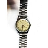 Vintage stainless steel Longines automatic gents wristwatch watch winds and ticks