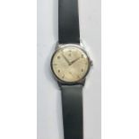 Vintage Gents stainless steel Omega wristwatch the watch winds and ticks no warranty given measures