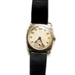 Gents vintage hallmarked 925 silver trench style wristwatch