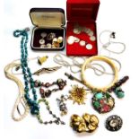 Box of vintage costume jewellery