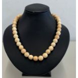 Early ivory rounded bead necklace