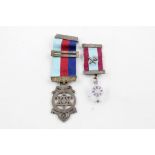 2 Vintage silver hallmarked masonic medals / Jewels pentagram medal dimensions - 6cm x 3.5cm Items