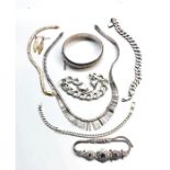 selection of silver jewellery