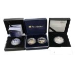 3 Boxed silver coin sets
