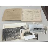 WW2 RAF sight log book dated May 1944-July 1945 Inc entries & various photos signs of age & wear
