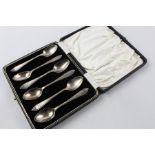 6 x Antique Hallmarked 1929 Birmingham STERLING SILVER Teaspoons Cased