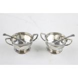 Pair of Vintage Hallmarked 1921 Sheffield STERLING SILVER Condiment Dishes