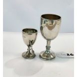 2 x Vintage Hallmarked .925 STERLING SILVER Miniature Goblets