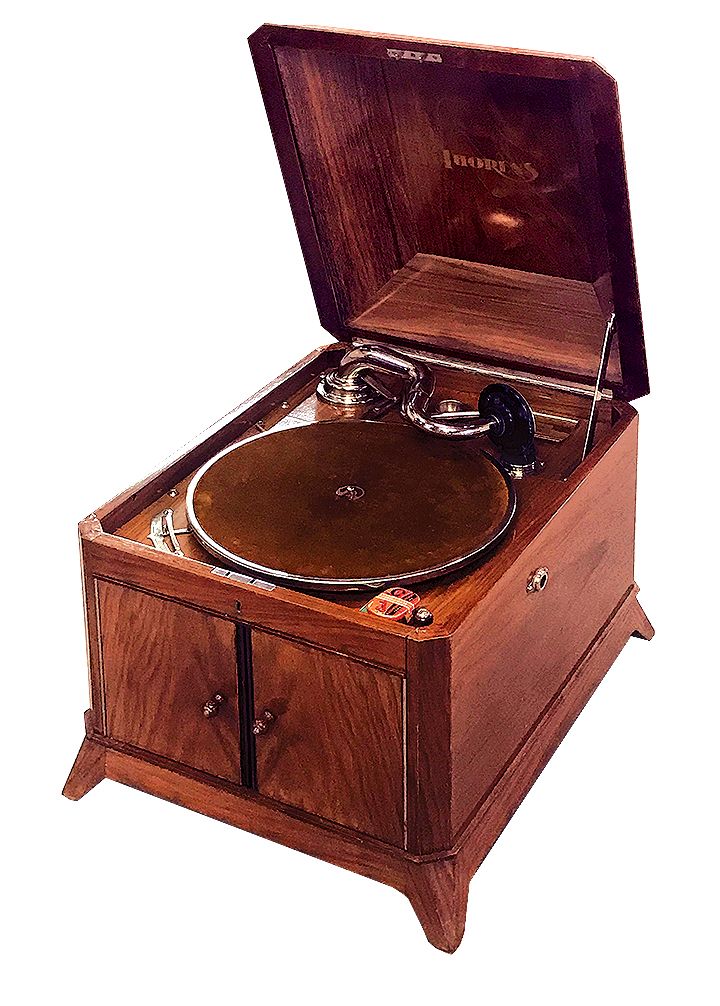 Thorens Table GrammophoneThorens Tisch-Grammophon in gutem Zustand. 40cm breit, 45cm hoch, 48cm