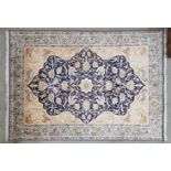 Silk Ghom Carpet. Approximately 600’000 knotsGhom Seide-Teppich mit ungefähr einer 600’000 Knoten.