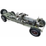 Model of the Chassis of a Bugatti Vintage CarGutes Modell des Chassis eines Bugatti Oldtimers. In