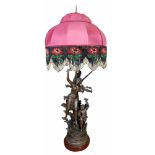 Art Nouveau Lamp with it’s ShadeJugenstillampe mit Schirm. In gutem Zustand. 95cm hoch. A nice Art
