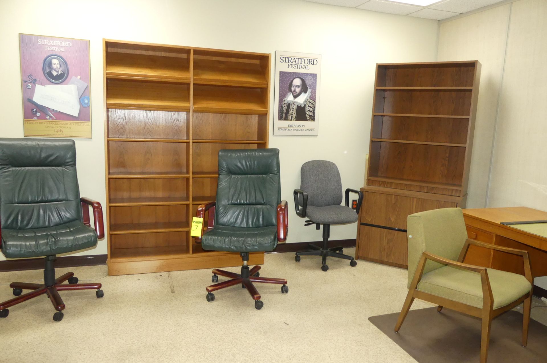 3-DESKS, 4-CHAIRS, TABLE, 2-CABINETS - Image 4 of 6